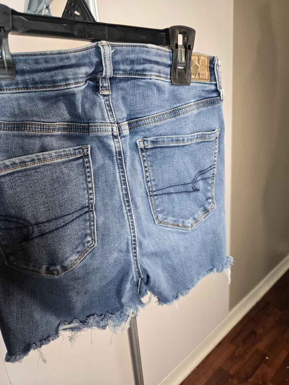 American Eagle Outfitters Light Blue Denim Frayed Hem Women's Shorts